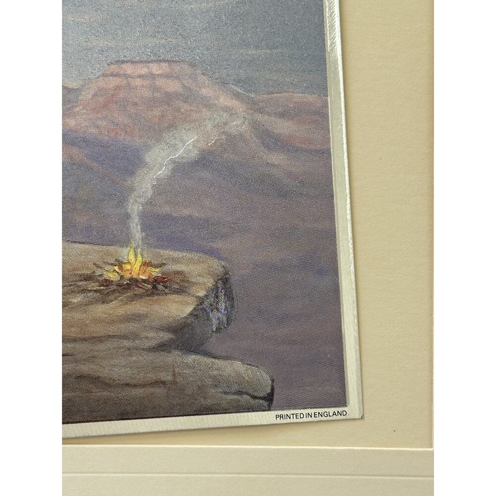 Native American Indian 1989 signed by M. Caroselli 8x6 Framed Home Decor Collect - Picture 4 of 7